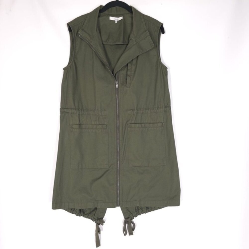 Anthropologie RO & DE Army Zip Long Vest Jacket Cargo Pockets WWN8758RK SMALL